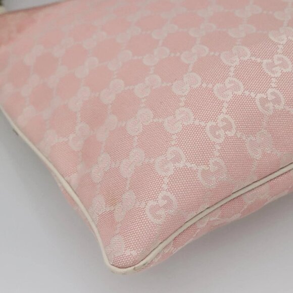 GUCCI GG Canvas Sherry Line Tote Bag Pink Silver 145809 Auth 141943 - Picture 5 of 16